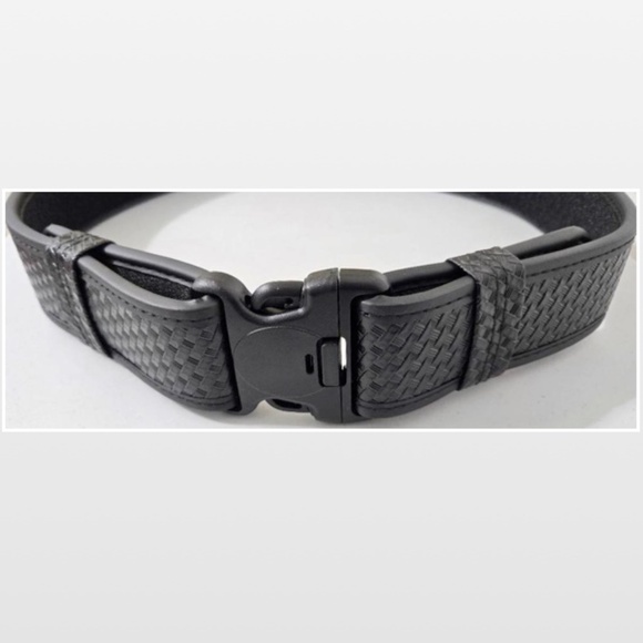 New Tactical Belt Black Mens Medium Heavy Duty Leather Quick Release Buckle NWT - Picture 3 of 15